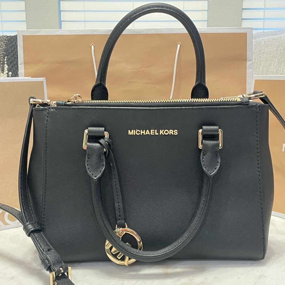 Michael Kors black handbag with strap